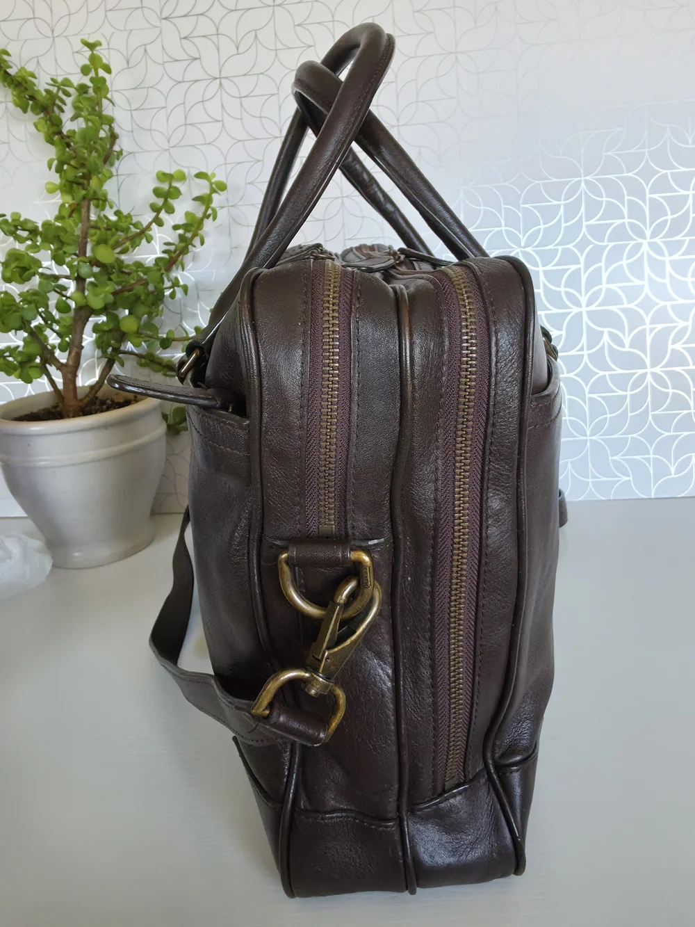 Coach Dark Brown Leather Briefcase